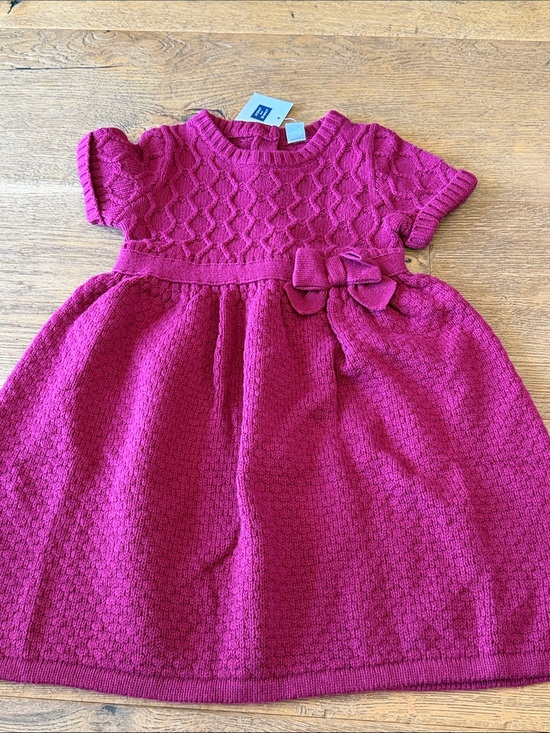Janie and Jack Other - Janie and Jack Magenta Knit Bow Dress size 6 NWT